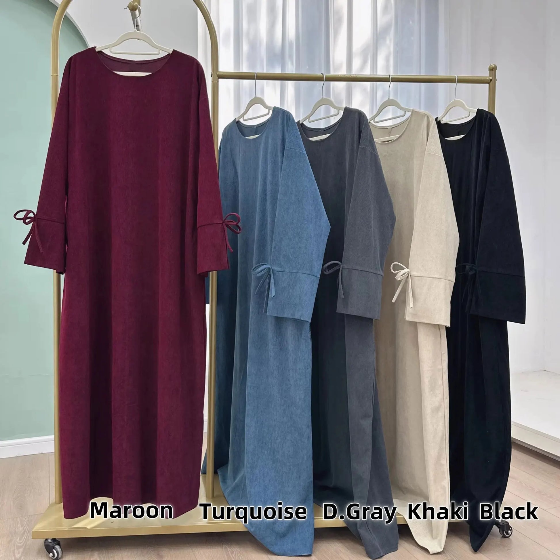 Velvet Dusk Corduroy Abaya Dress