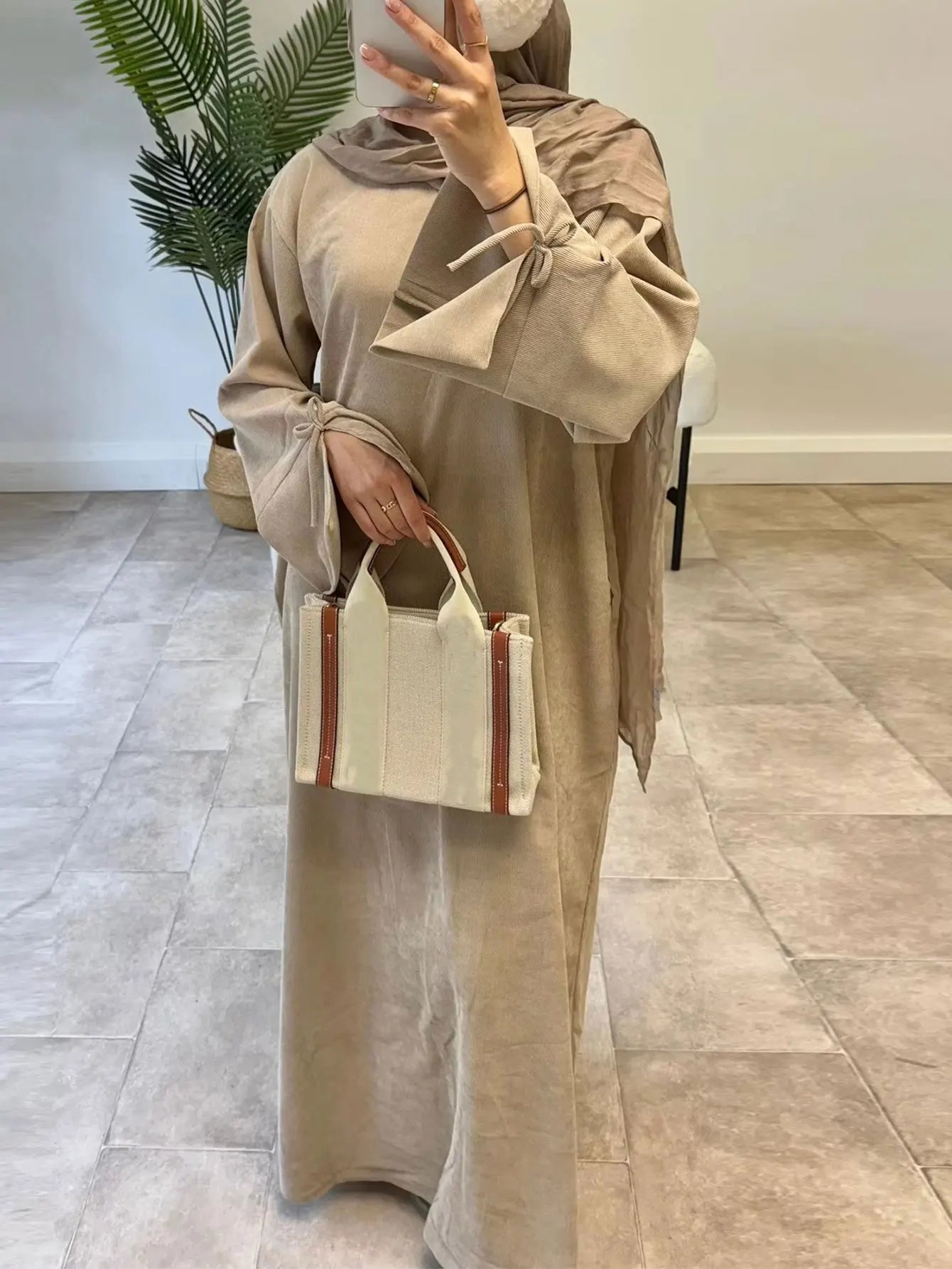 Velvet Dusk Corduroy Abaya Dress