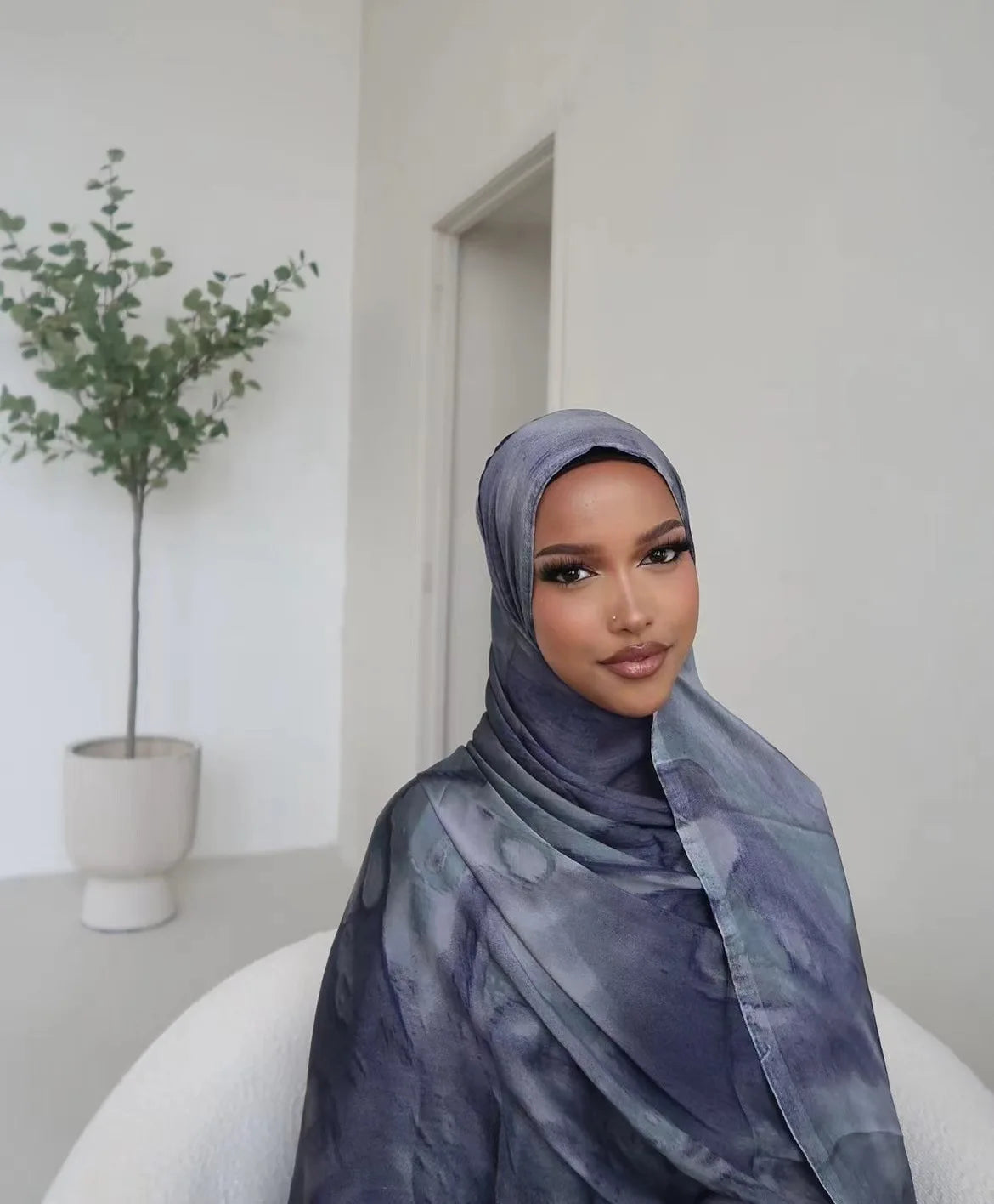 Watercolor Tie-Dye Cotton Hijab