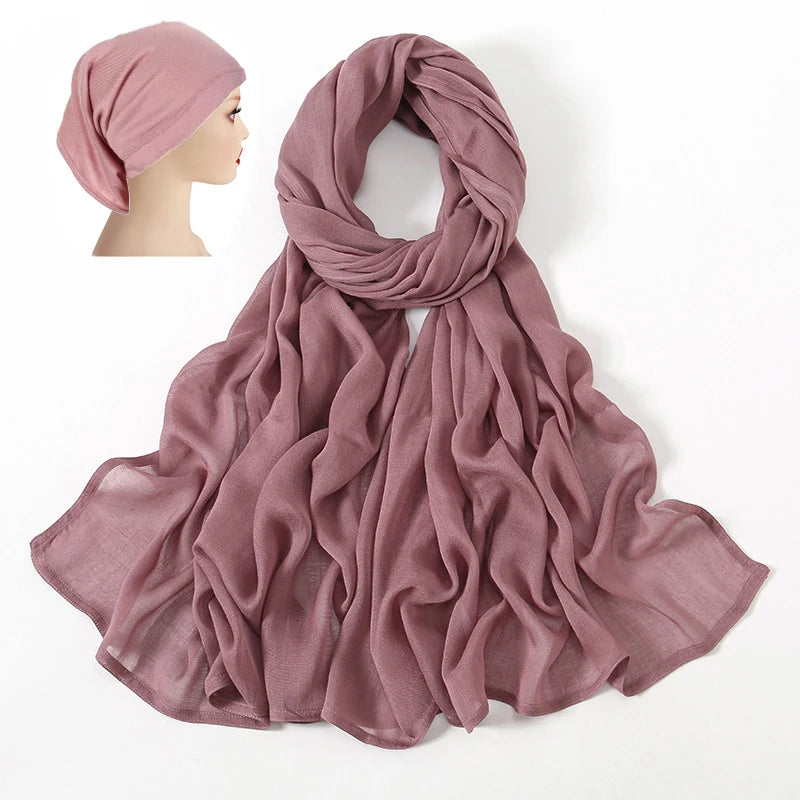 Noor Bloom 2-Piece Viscose Hijab & Cap Set