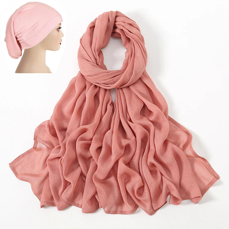 Noor Bloom 2-Piece Viscose Hijab & Cap Set