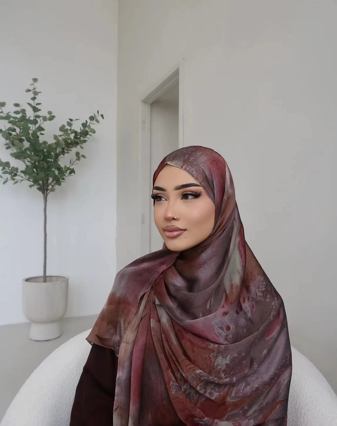 Watercolor Tie-Dye Cotton Hijab