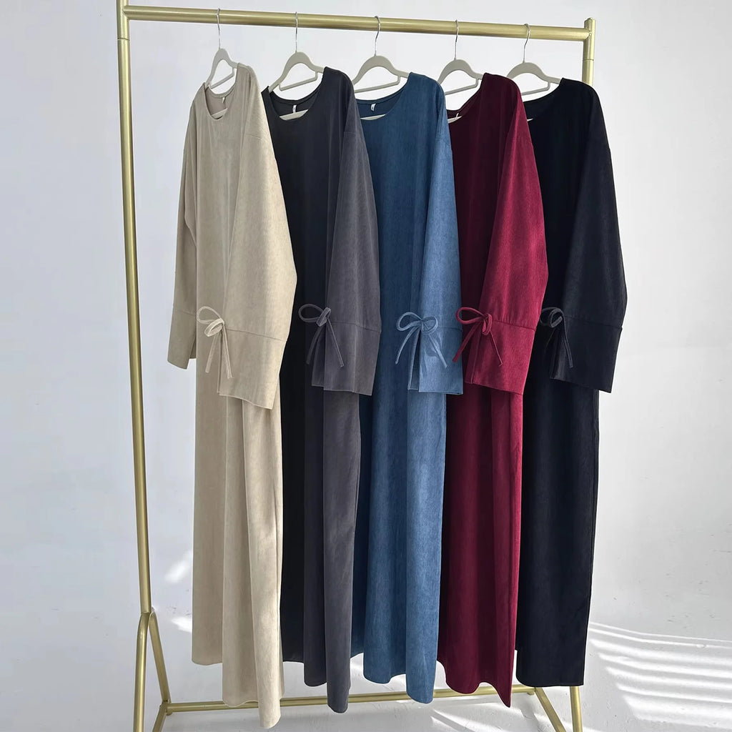 Velvet Dusk Corduroy Abaya Dress